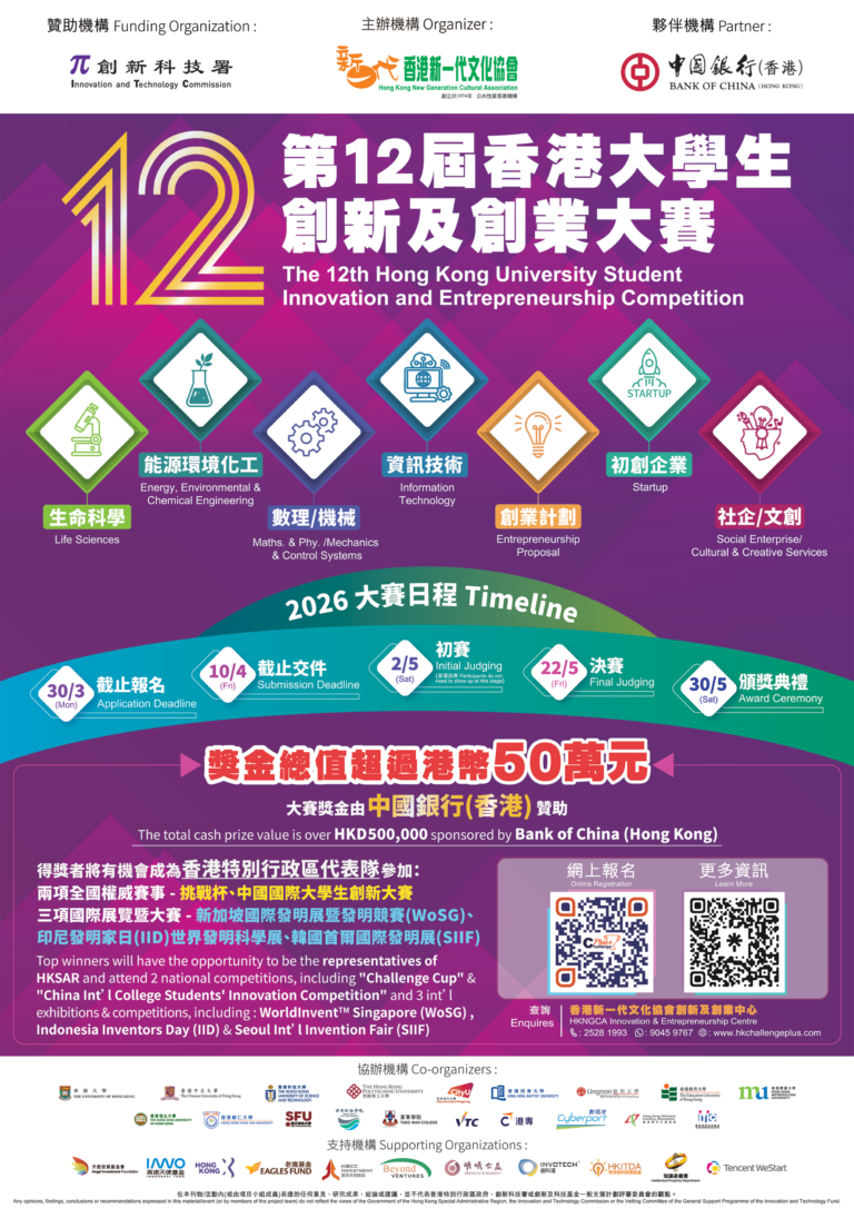 The 12th Hong Kong University Student Innovation and Entrepreneurship Competition
